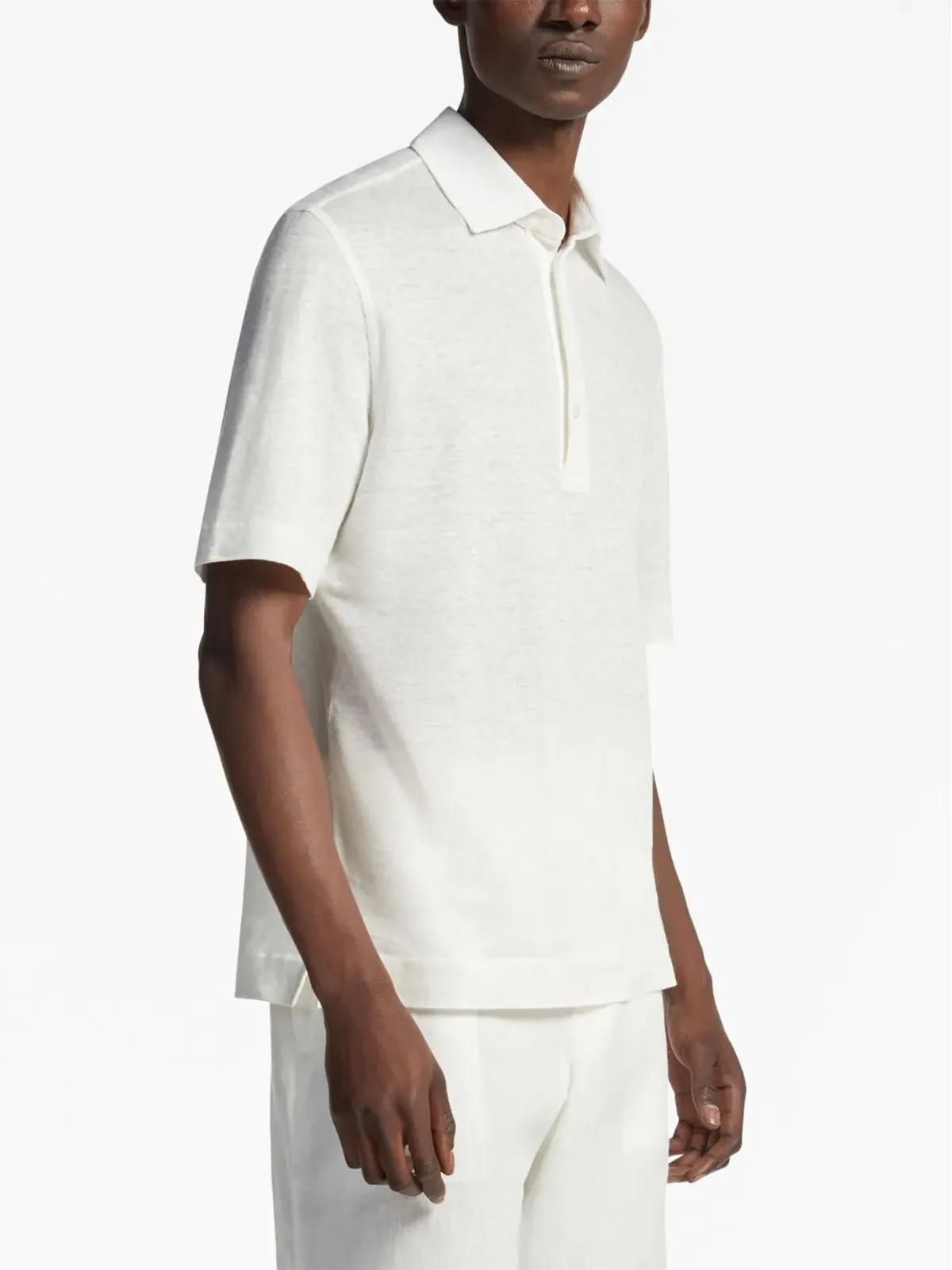 Zegna リネン半袖ポロシャツ - 画像3