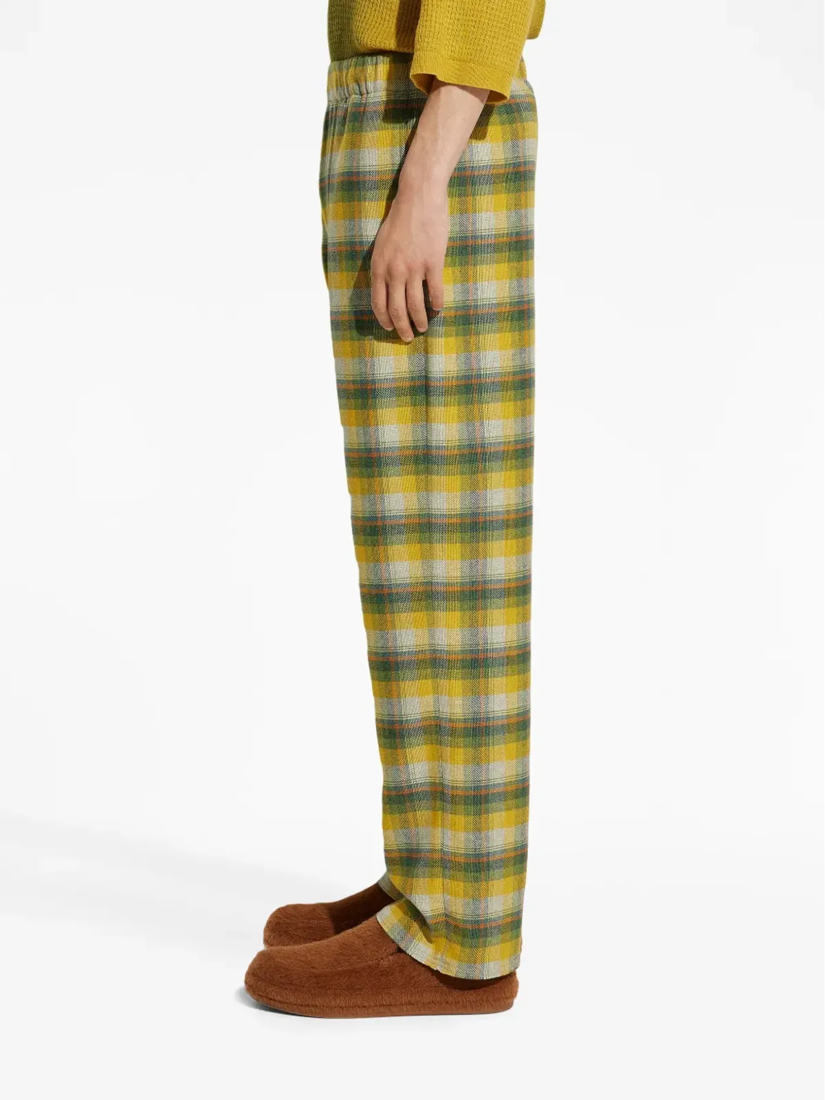 Zegna シルク×カシミヤ混紡 トラックパンツ - イエロー - 画像5
