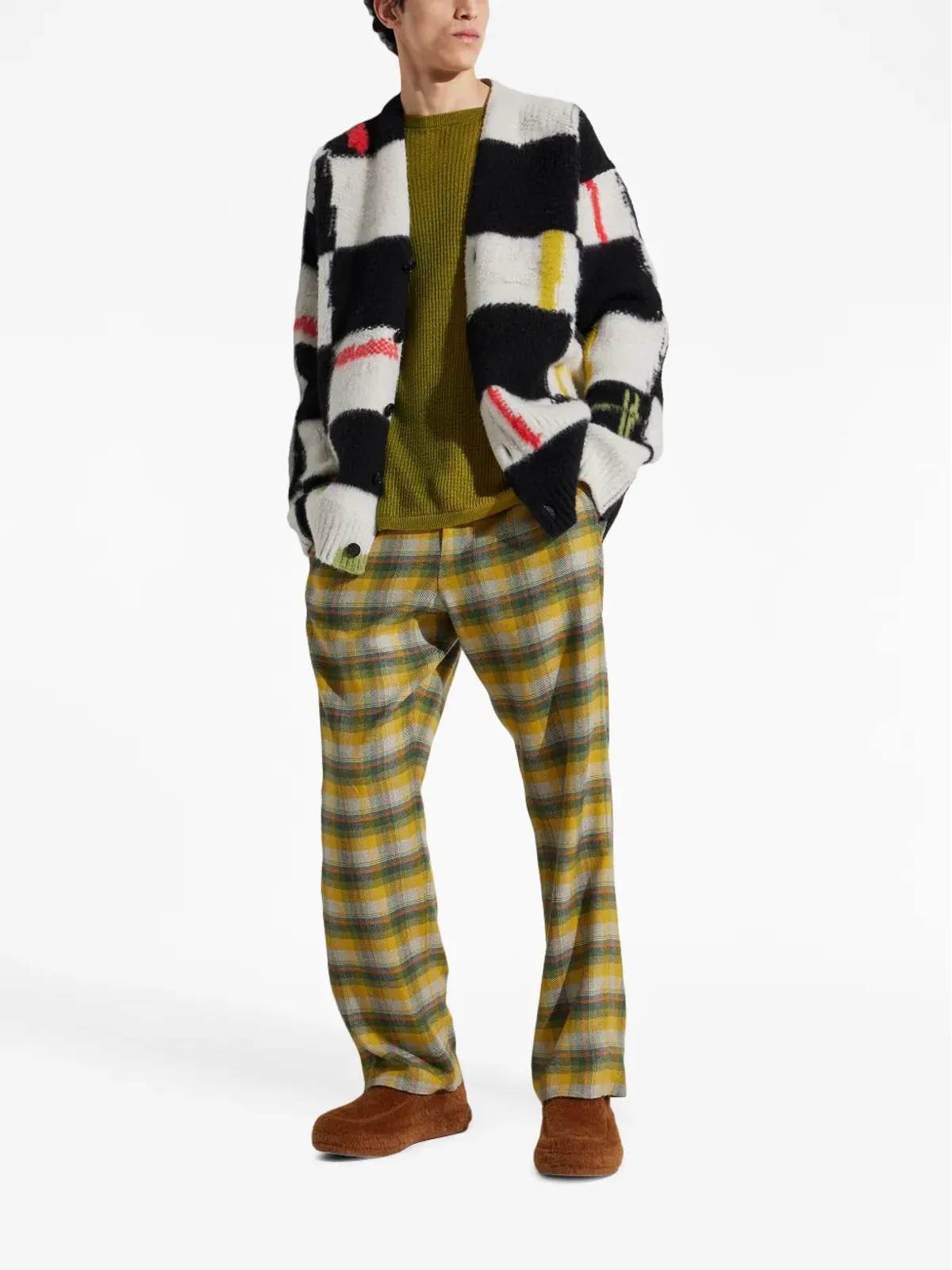 Zegna シルク×カシミヤ混紡 トラックパンツ - イエロー - 画像2