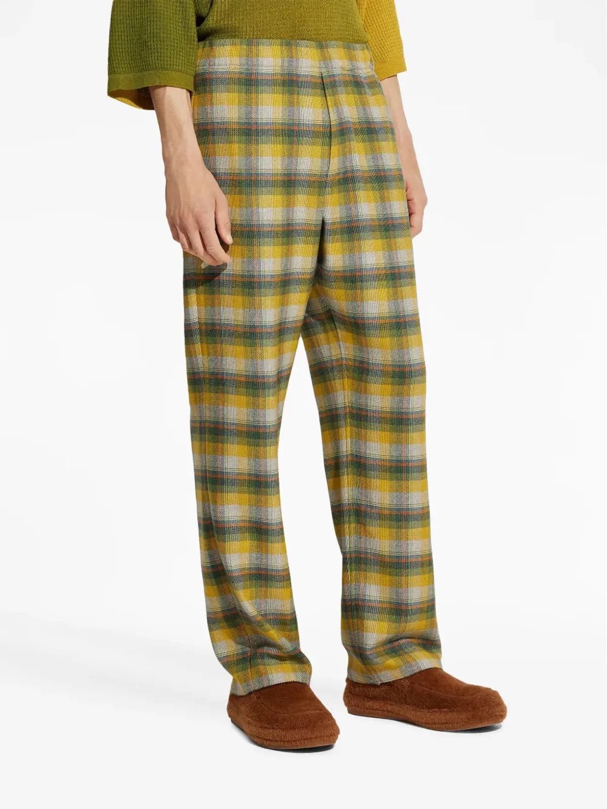 Zegna シルク×カシミヤ混紡 トラックパンツ - イエロー - 画像3