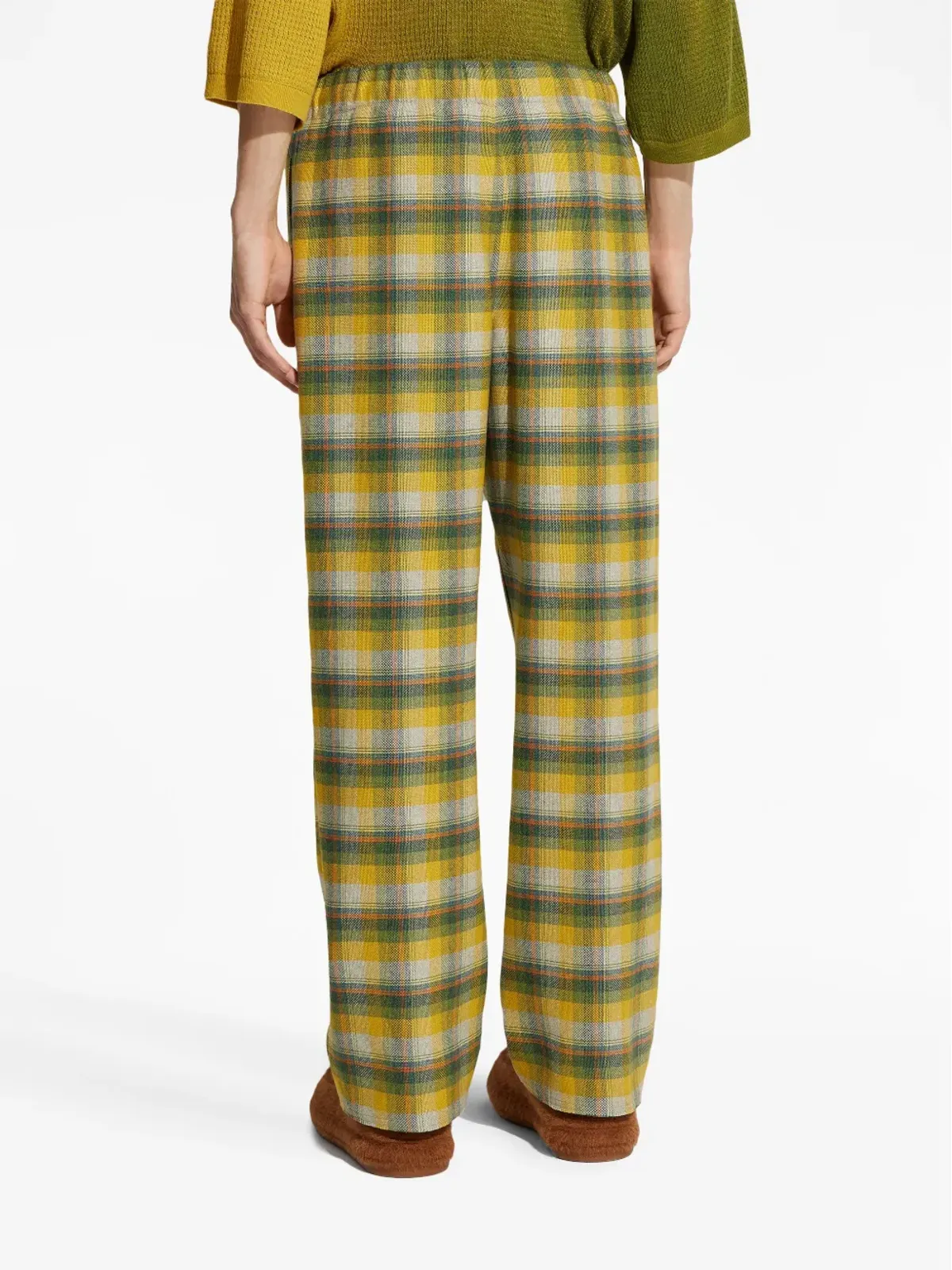 Zegna シルク×カシミヤ混紡 トラックパンツ - イエロー - 画像4