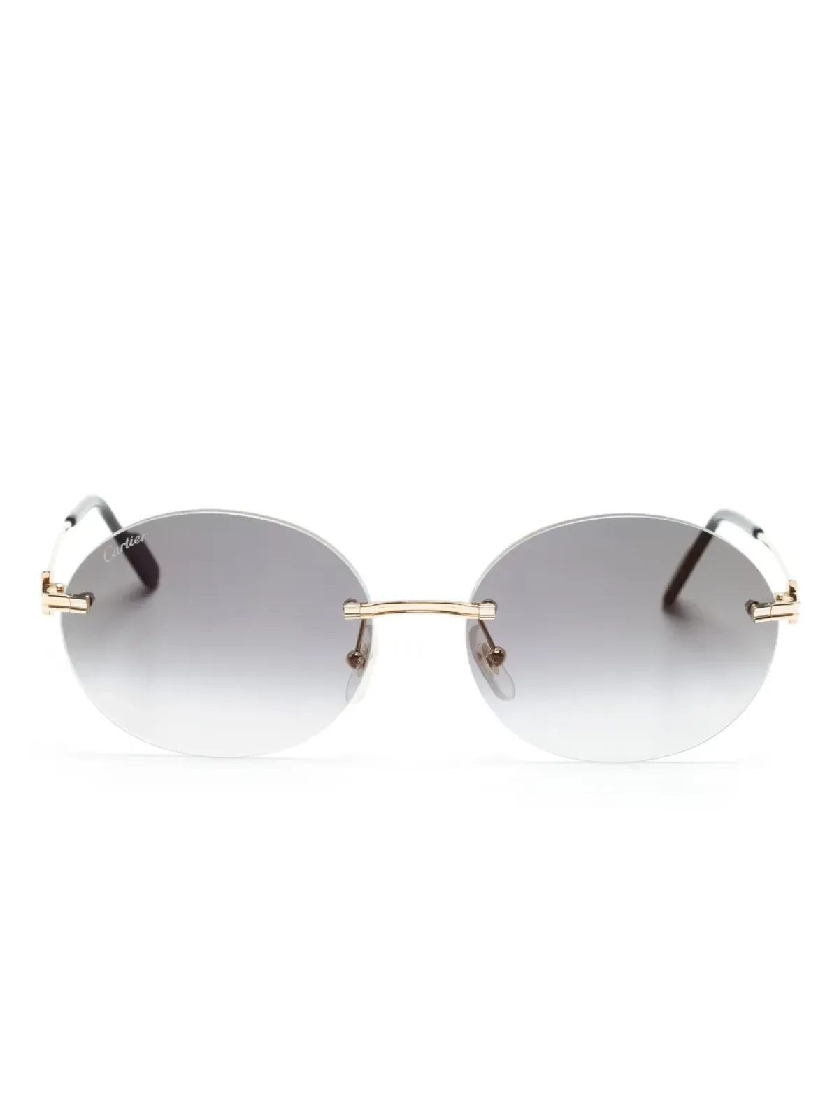 Cartier Eyewear メタリックオーバルフレーム サングラス - ゴールド - 画像1