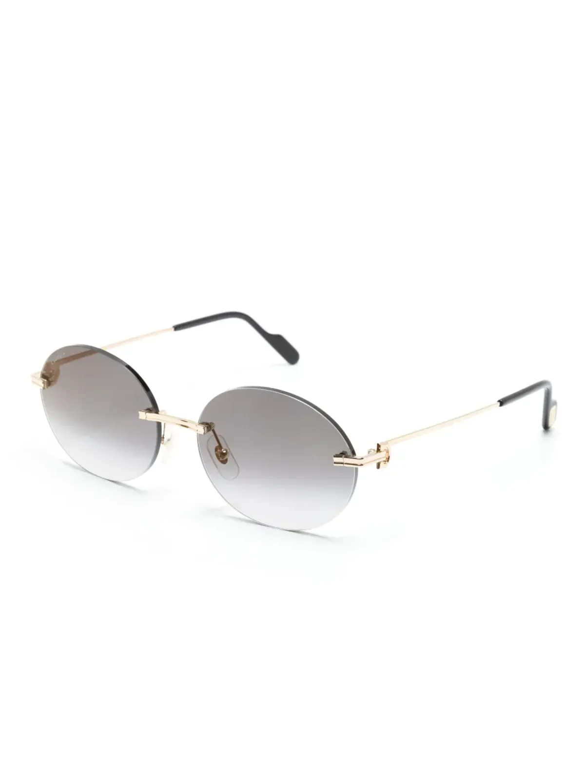 Cartier Eyewear メタリックオーバルフレーム サングラス - ゴールド - 画像2