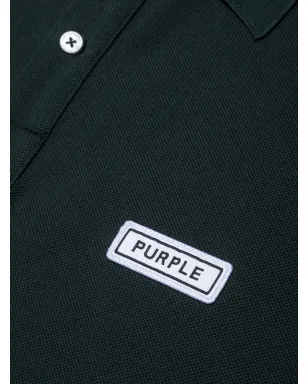 Purple Brand ロゴパッチ付きピケポロシャツ - サムネイル2