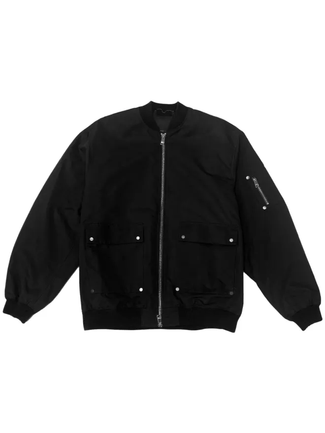Purple Brand Purple Brand Poly logo-print bomber jacket - Blackの商品画像