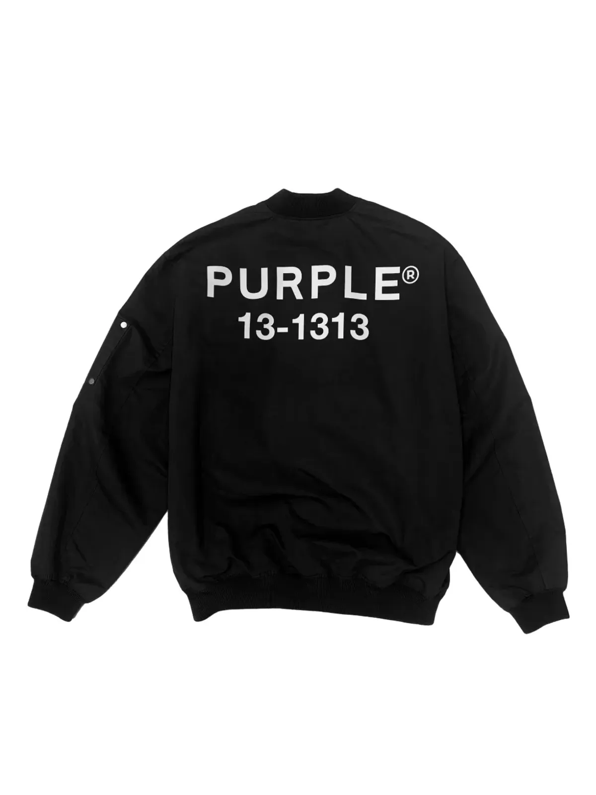 Purple Brand Poly logo-print bomber jacket - Black - 画像2