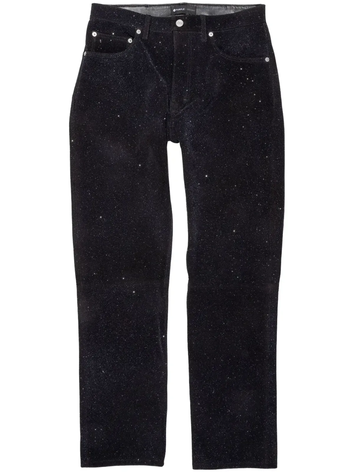 Purple Brand leather straight-leg trousers - Black - 画像1