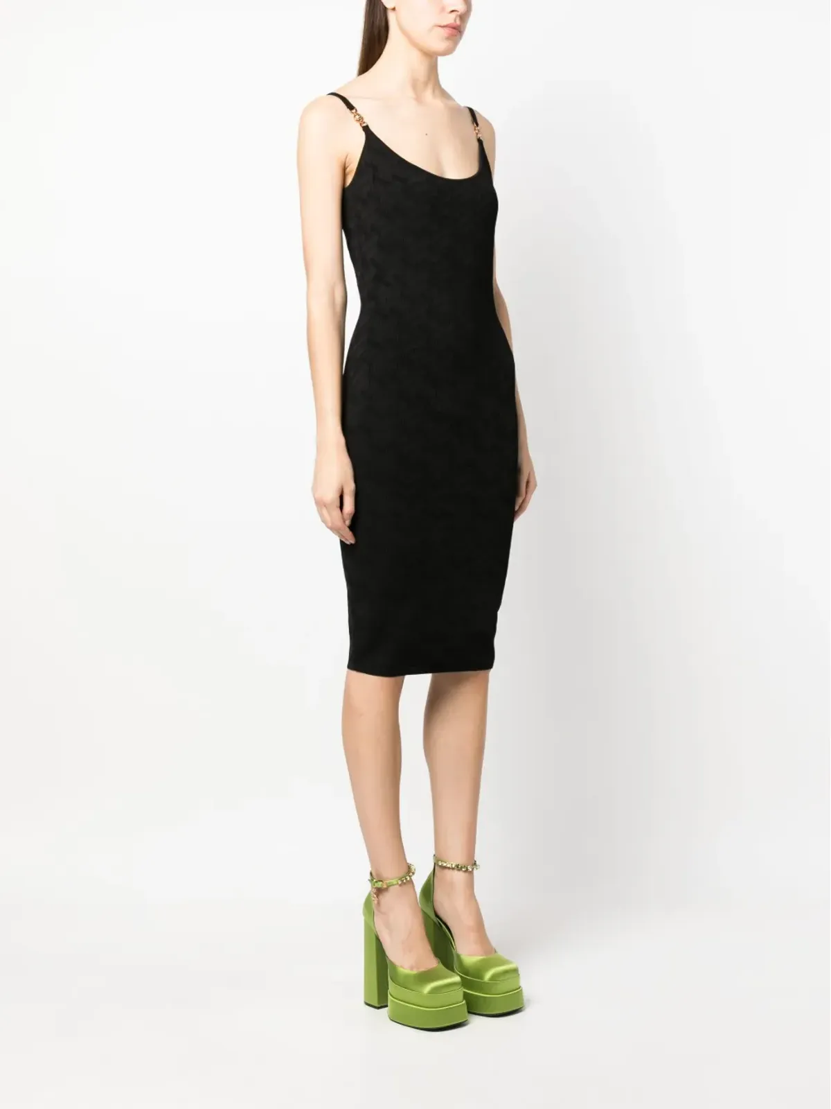 Versace La Greca編みニットミディドレス - 画像3