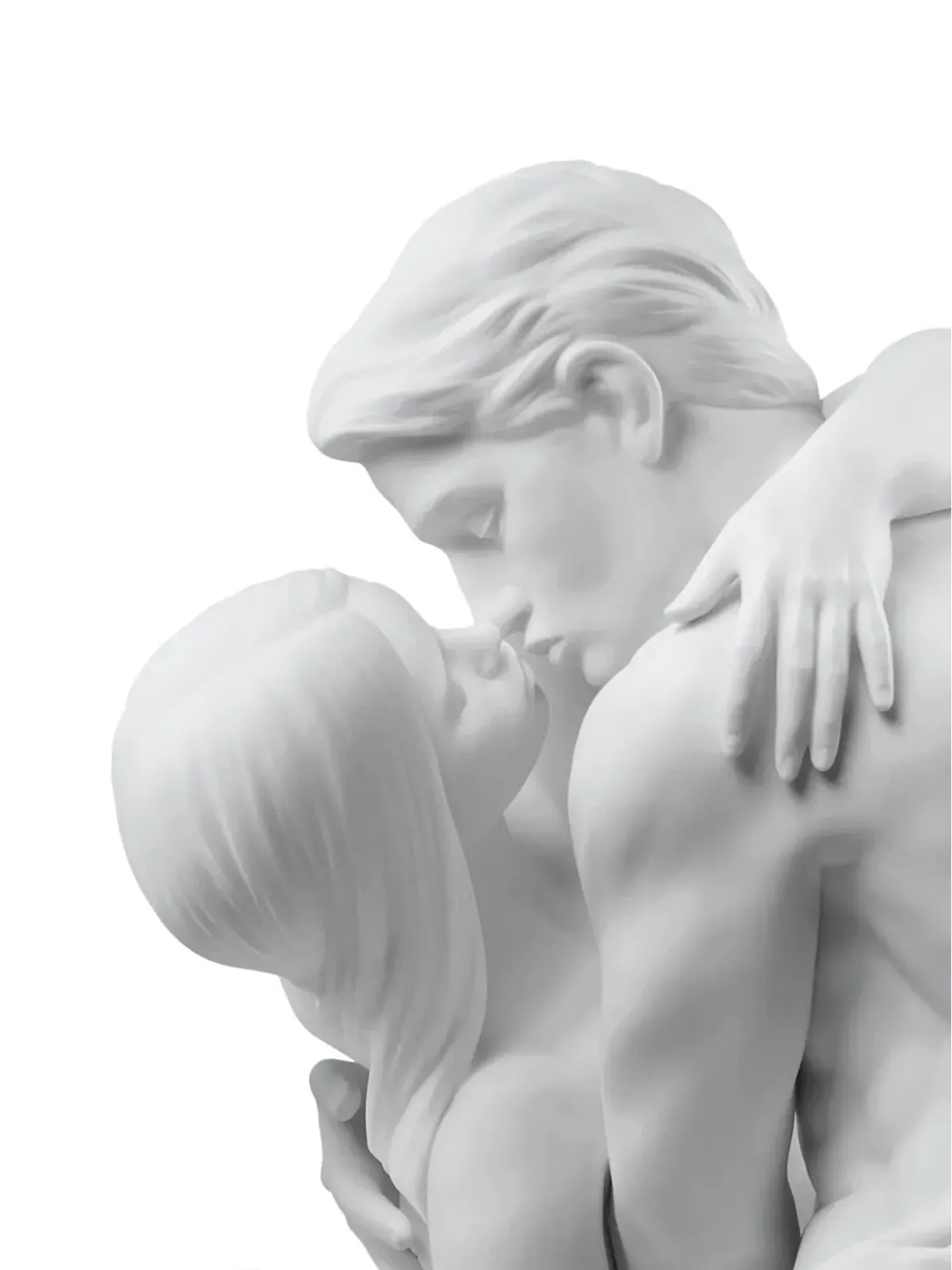 Lladró 情熱的にキスするカップルの彫刻 - ホワイト - 画像2