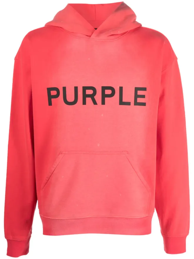 Purple Brand Purple Brand ロゴプリント コットン フーディーの商品画像