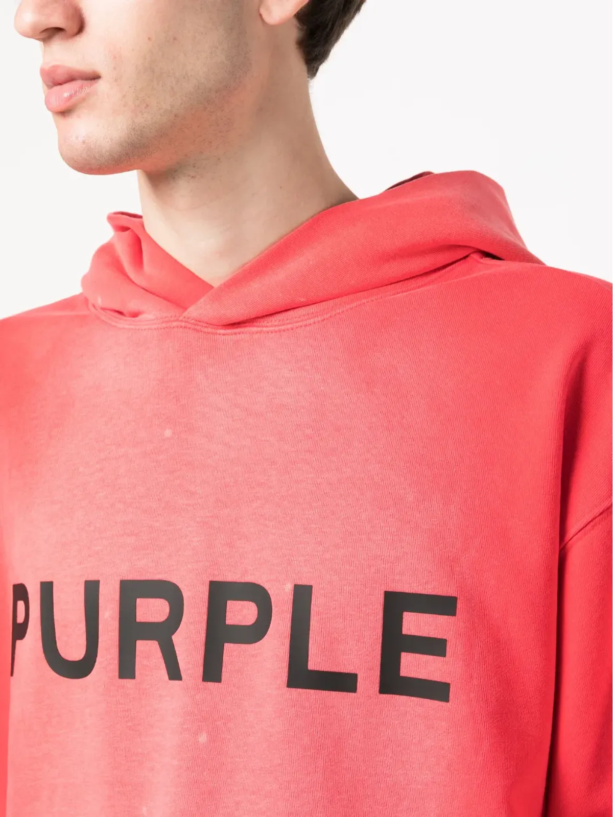 Purple Brand ロゴプリント コットン フーディー - 画像5