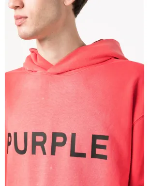 Purple Brand ロゴプリント コットン フーディー - サムネイル5
