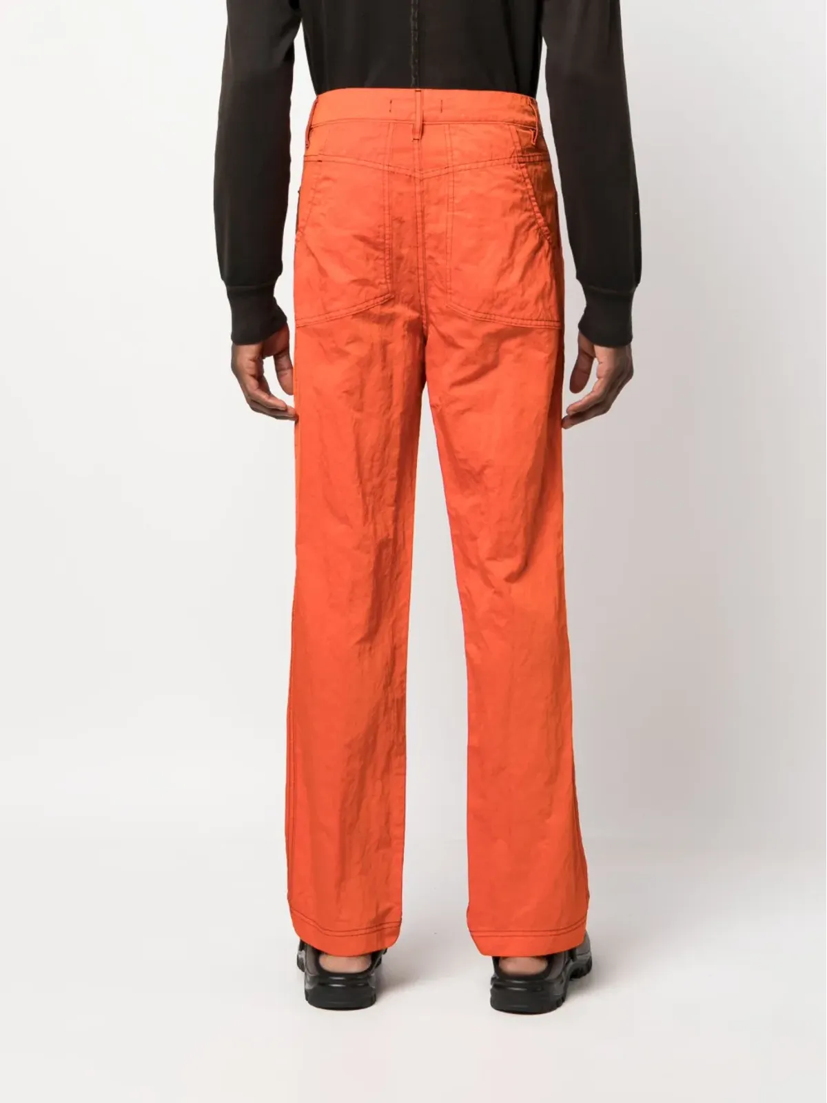 Eckhaus Latta シワ加工ストレートパンツ - レッド - 画像5