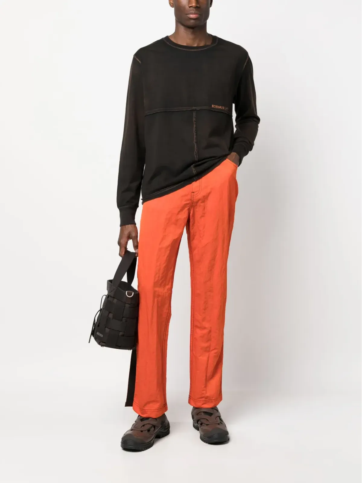 Eckhaus Latta シワ加工ストレートパンツ - レッド - 画像2
