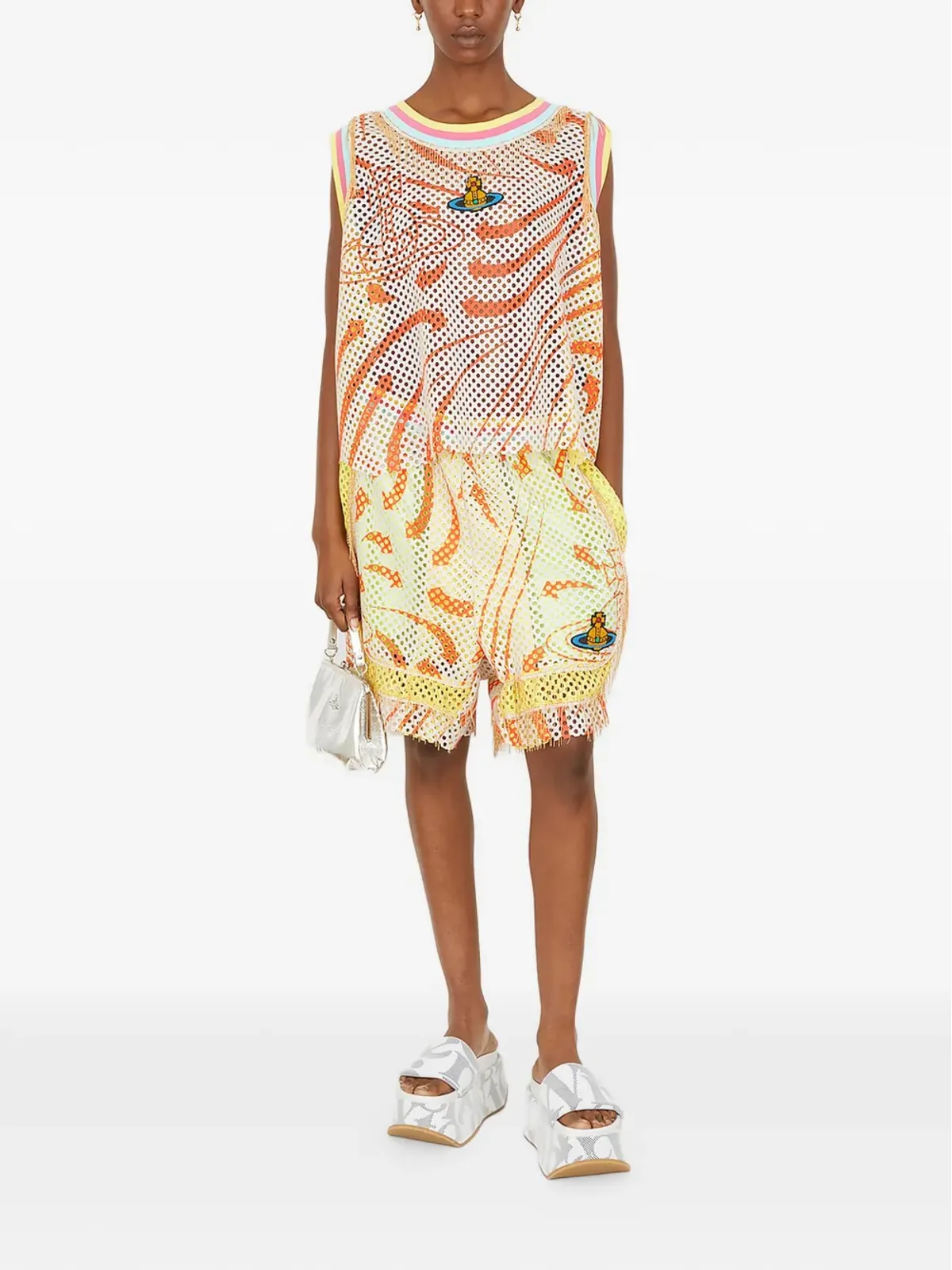 Vivienne Westwood Orb-appliqué mesh shorts - Yellow - 画像2
