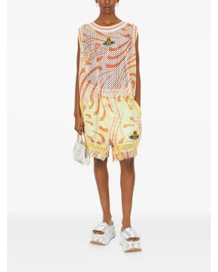 Vivienne Westwood Orb-appliqué mesh shorts - Yellow - サムネイル2