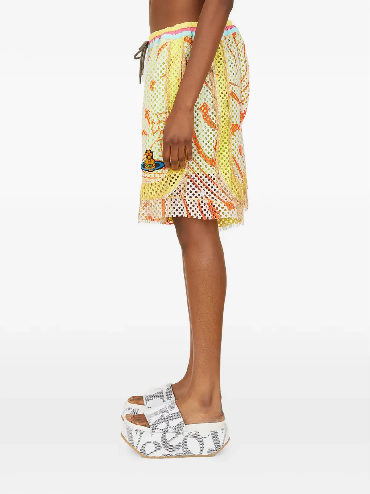 Vivienne Westwood Orb-appliqué mesh shorts - Yellow - 画像3