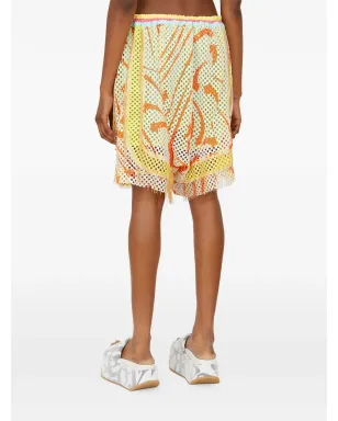 Vivienne Westwood Orb-appliqué mesh shorts - Yellow - サムネイル4