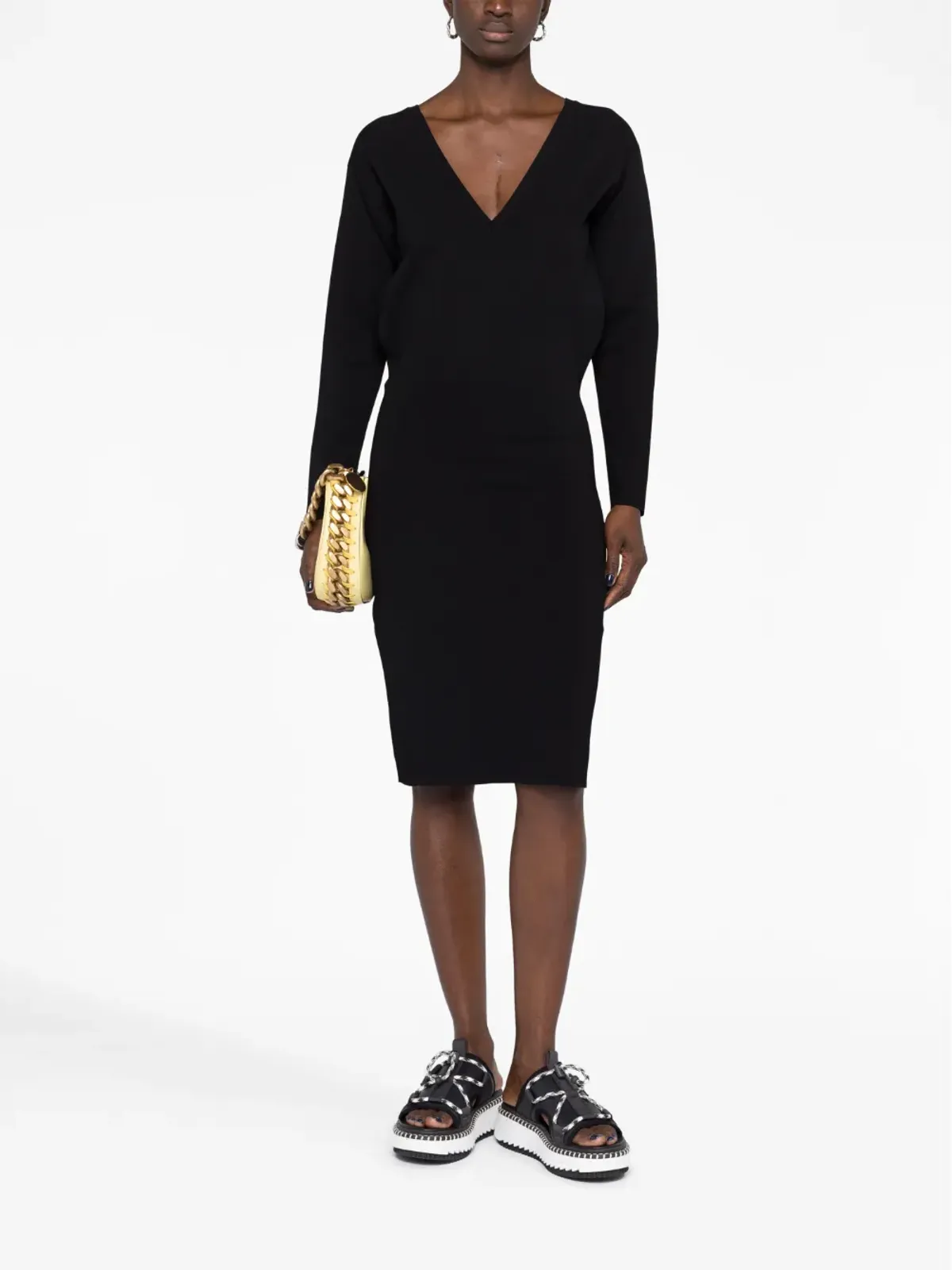 Stella McCartney Vネックニットミディドレス - 画像2