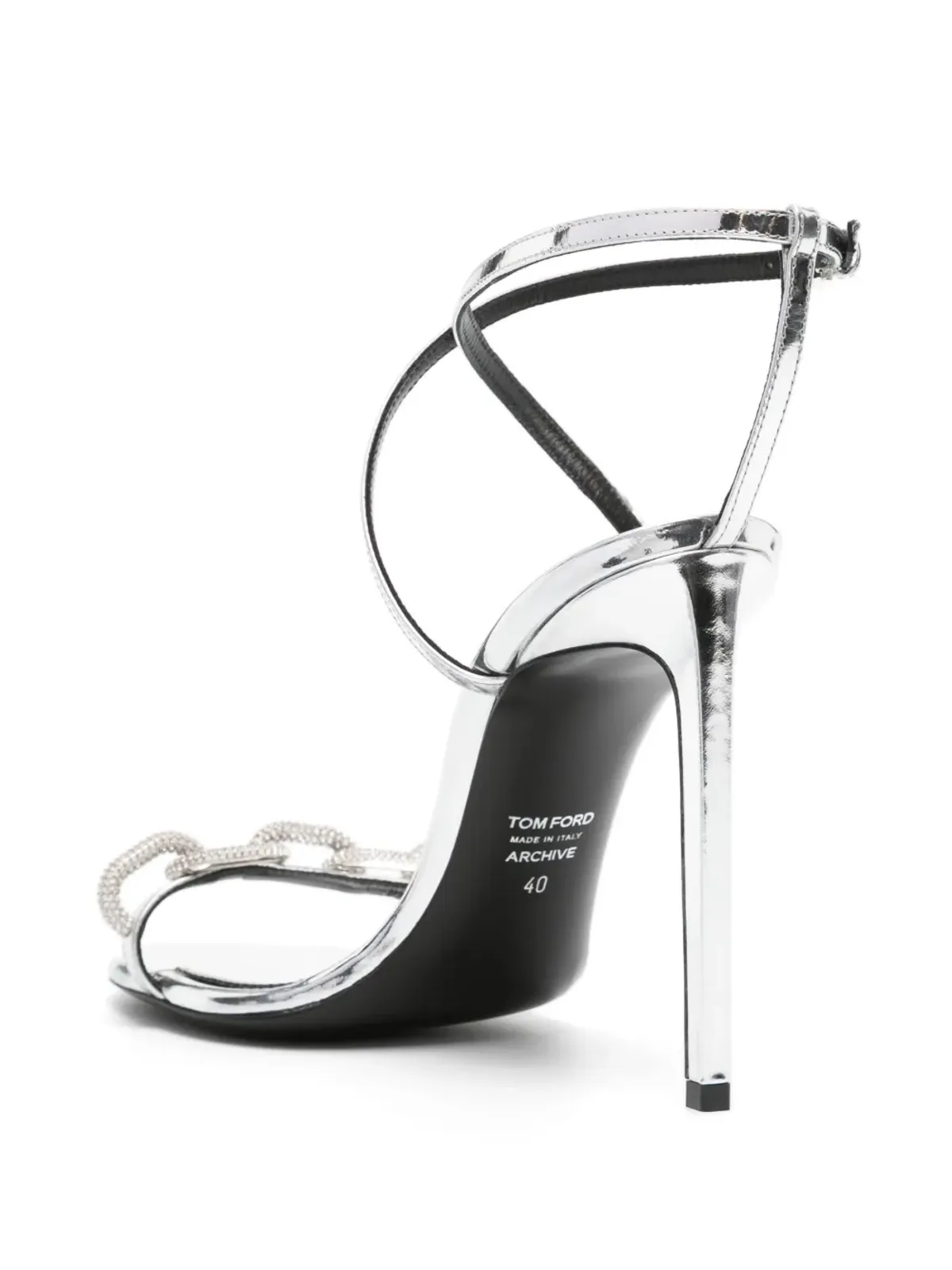 TOM FORD 105mm クリスタル装飾サンダル - シルバー - 画像3