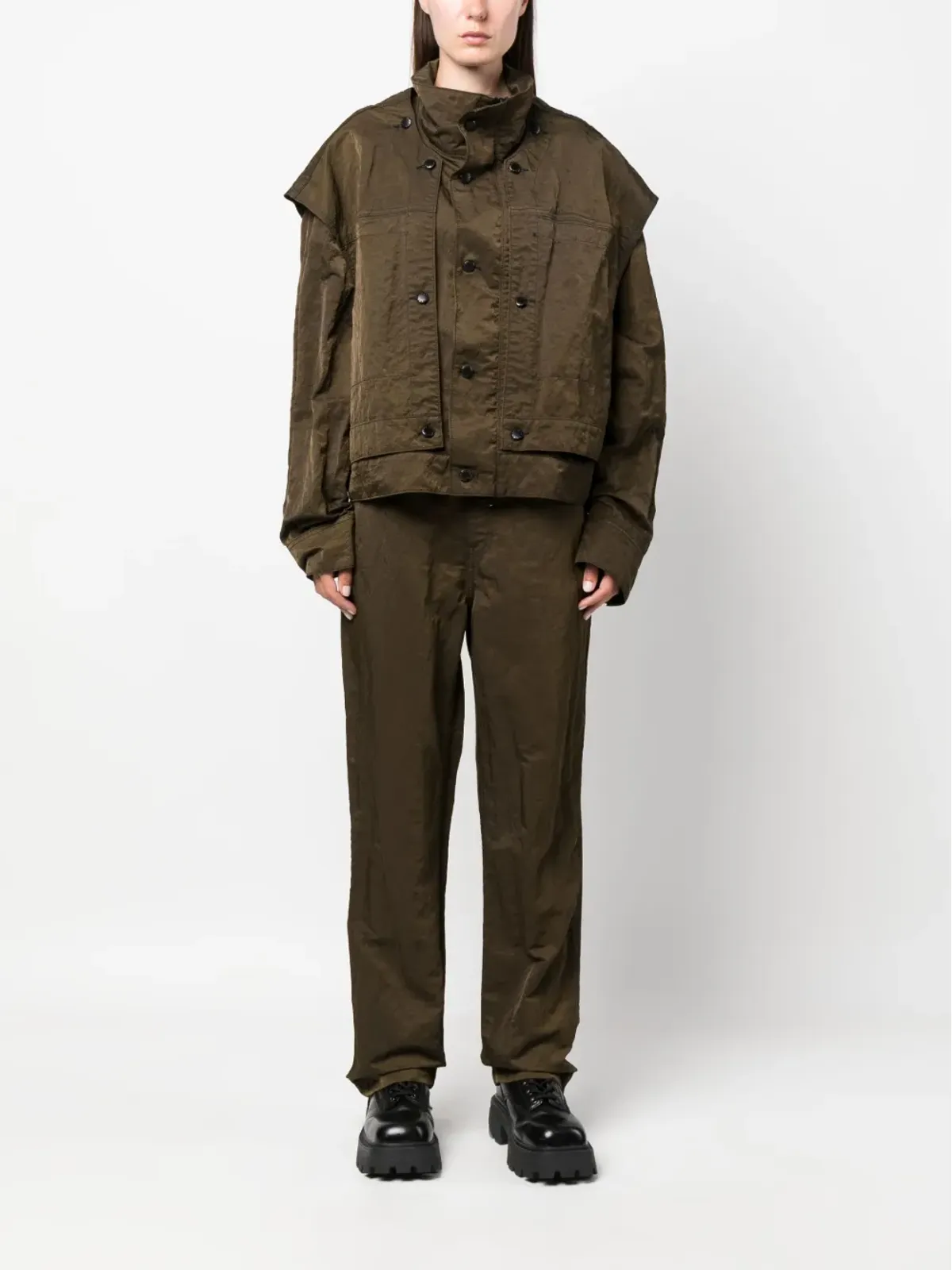 Eckhaus Latta クリンクル加工ストレートパンツ - 画像3