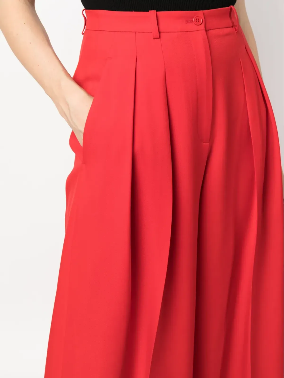 Michael Kors Collection ボックスプリーツウール パラッツォパンツ - 画像5