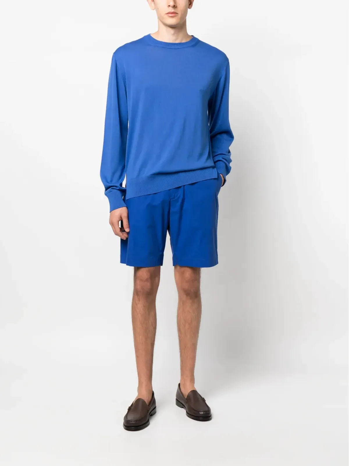 Officine Generale ファインニットコットンジャンパー - ブルー - 画像2