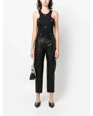 Stella McCartney パール付きリブ編みタンクトップ ブラック - サムネイル2