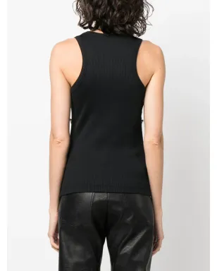 Stella McCartney パール付きリブ編みタンクトップ ブラック - サムネイル4