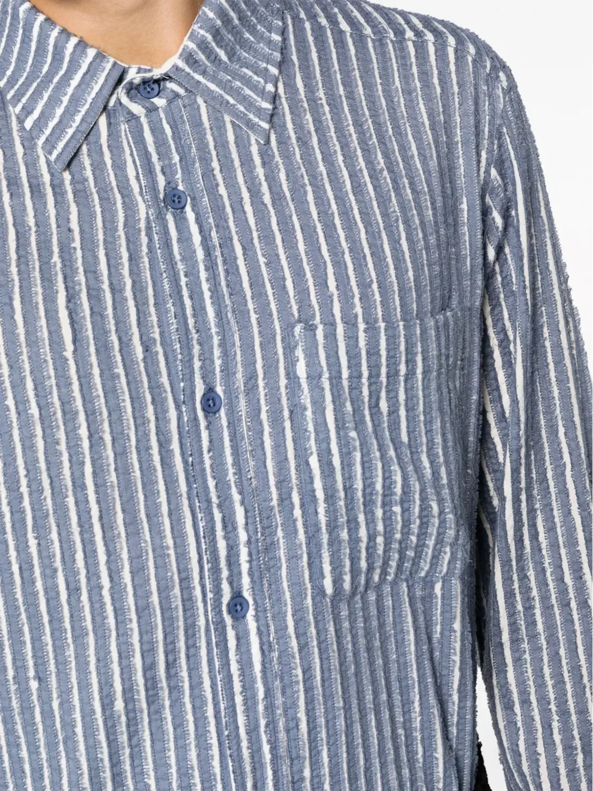 Craig Green ダメージ加工ストライプコットンシャツ - 画像5