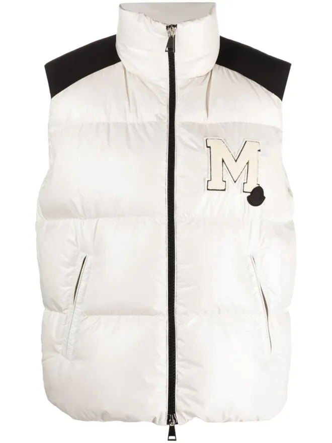 Moncler Moncler ロゴパッチ付きパッド入りジレ（ホワイト）の商品画像