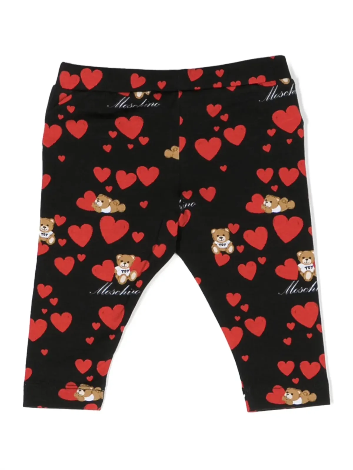 Moschino Kids heart-print stretch cotton leggings - Black - 画像2