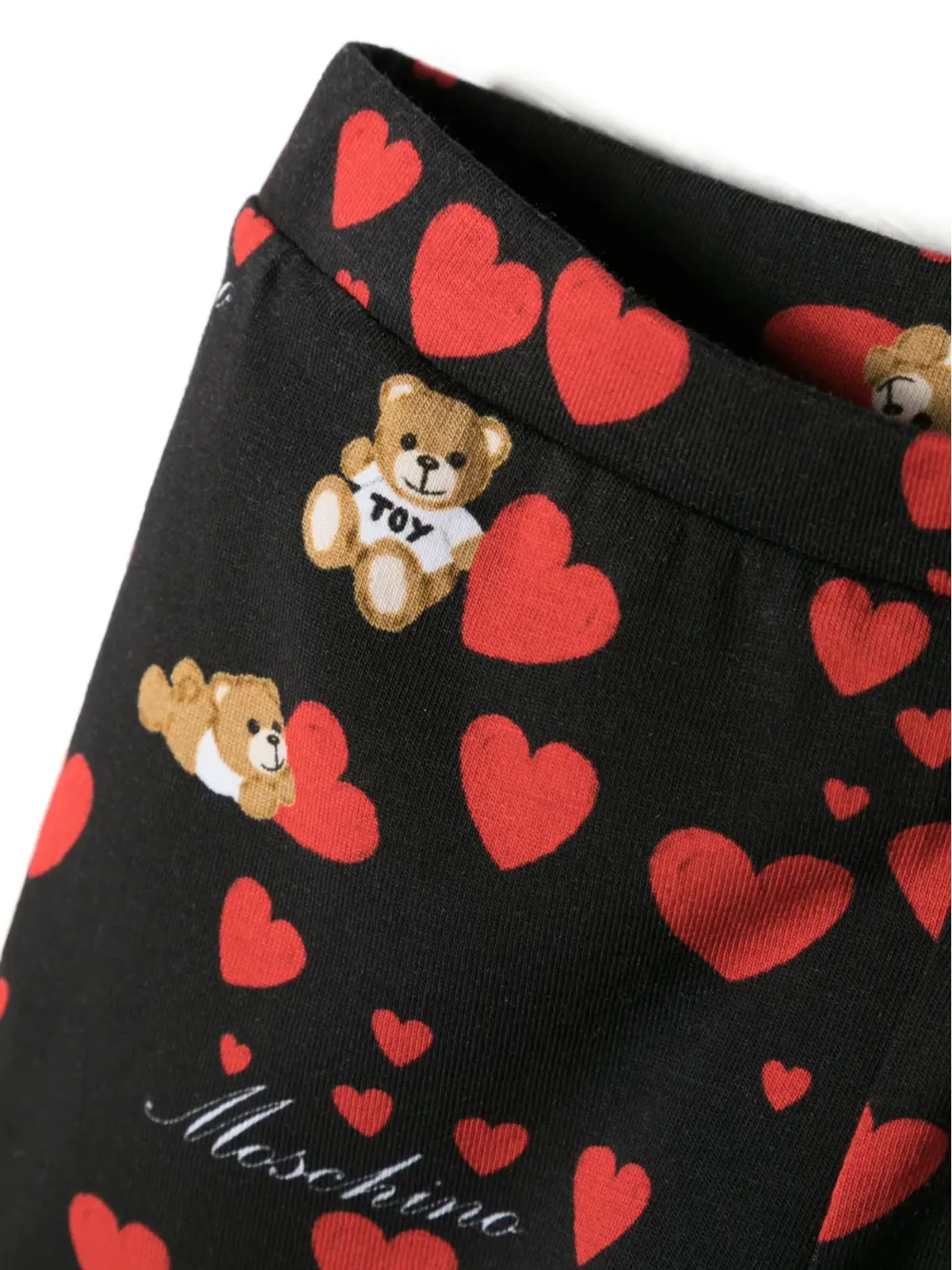 Moschino Kids heart-print stretch cotton leggings - Black - 画像3