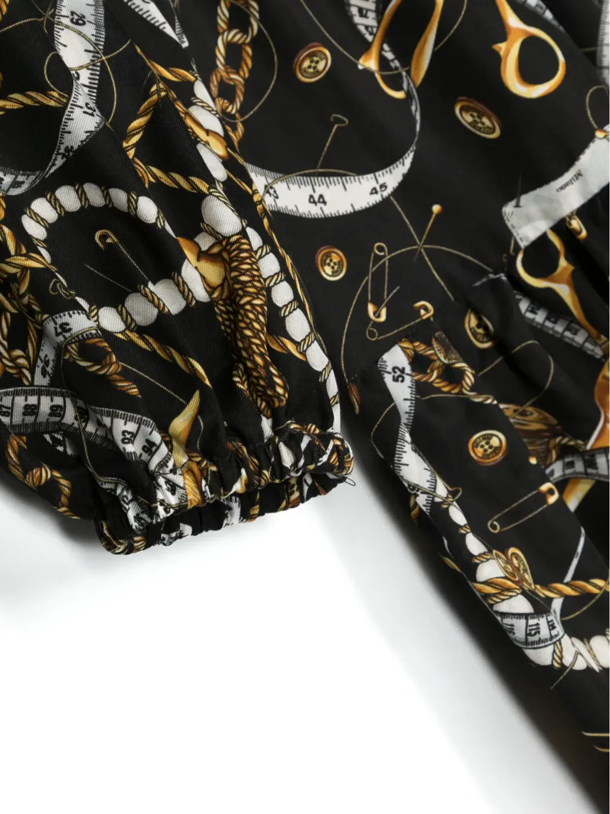 Moschino Kids チェーンリンクプリント長袖ドレス - ブラック - 画像3
