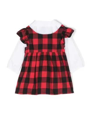 Moschino Kids テディベアモチーフ チェック柄ドレス - サムネイル2