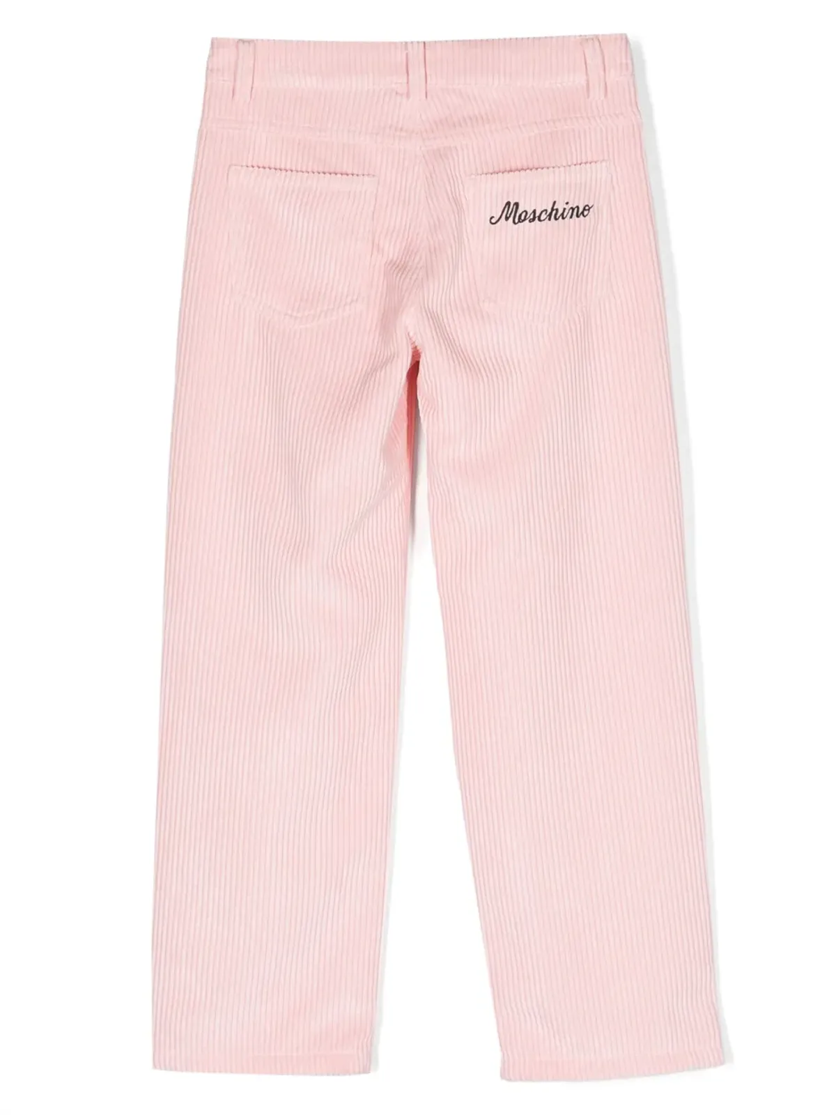 Moschino Kids ロゴプリント ストレートレッグ コーデュロイパンツ - ピンク - 画像2
