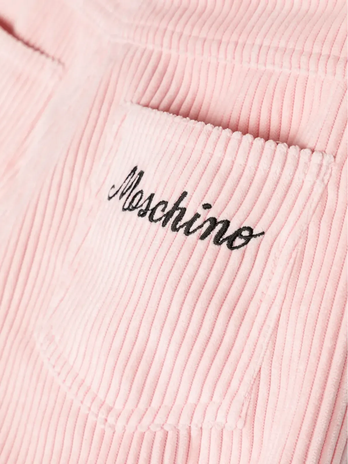 Moschino Kids ロゴプリント ストレートレッグ コーデュロイパンツ - ピンク - 画像3