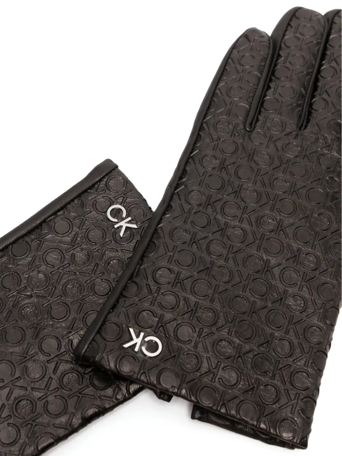 Calvin Klein リロック ロゴエンボス レザー グローブ - 画像2