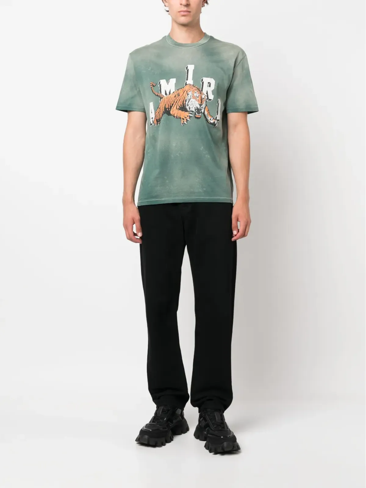 AMIRI ヴィンテージ タイガー 半袖 Tシャツ - グリーン - 画像2