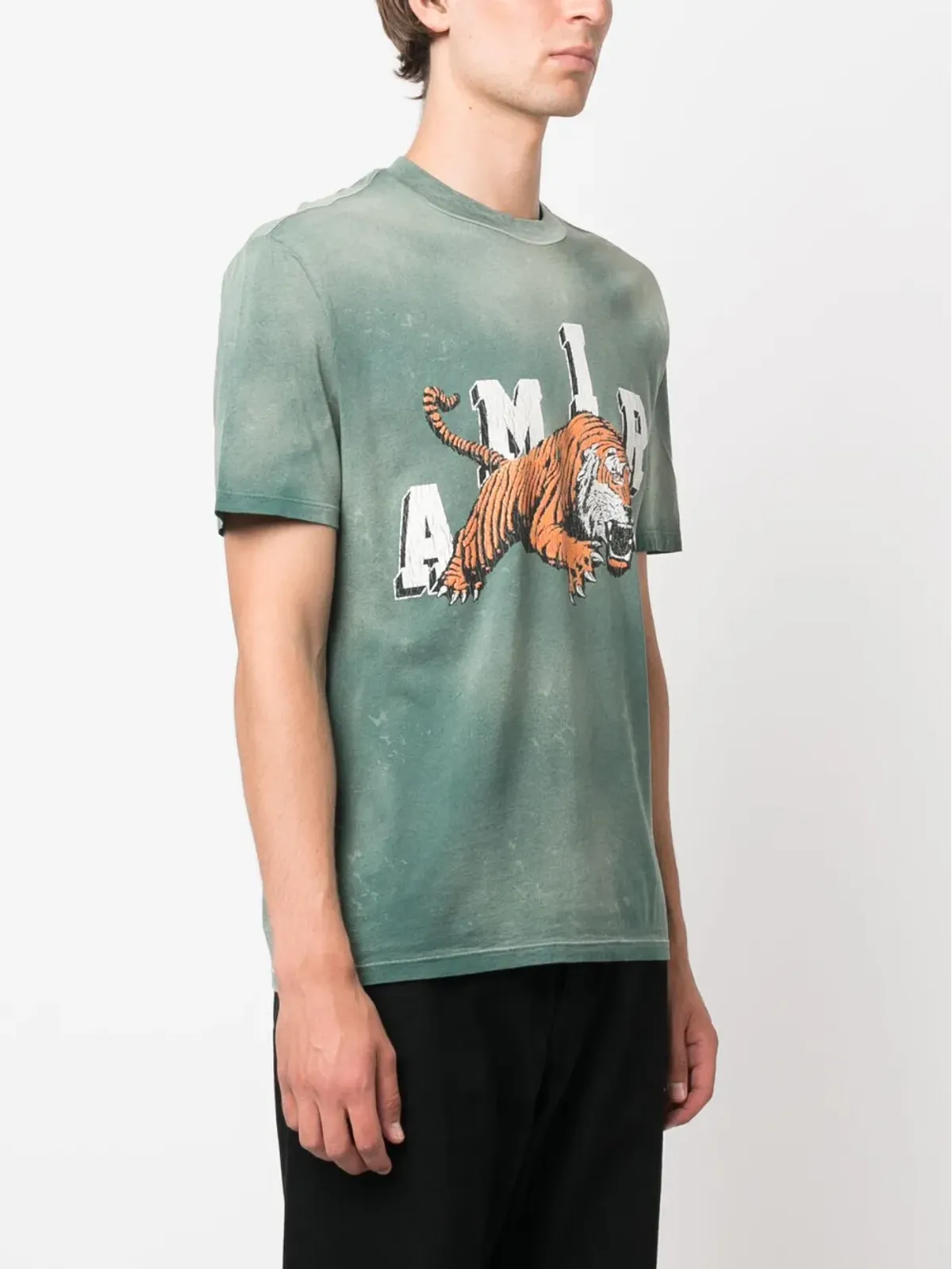 AMIRI ヴィンテージ タイガー 半袖 Tシャツ - グリーン - 画像3