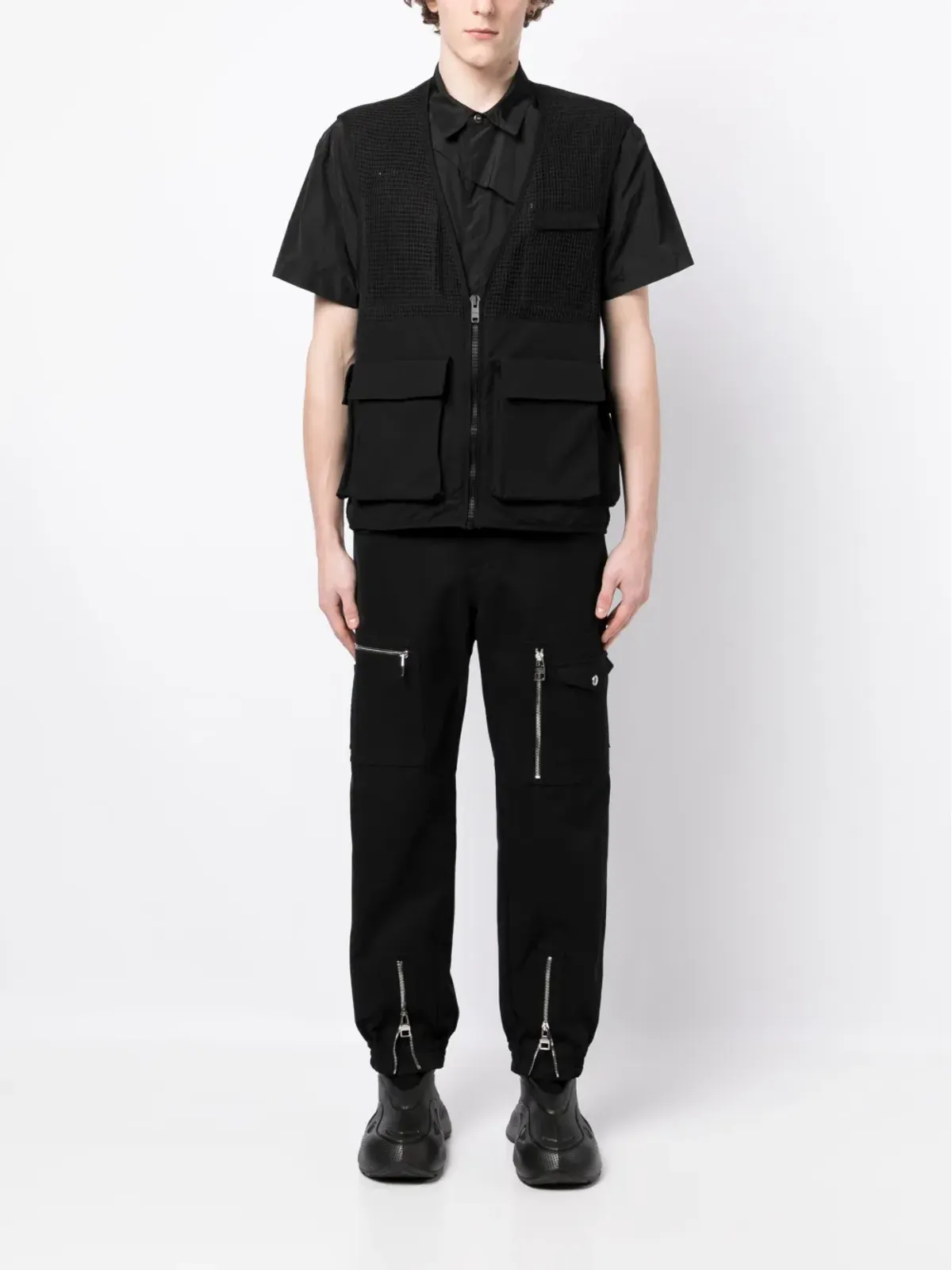 Givenchy ジップアップ コットン カーゴ ジレ - ブラック - 画像2
