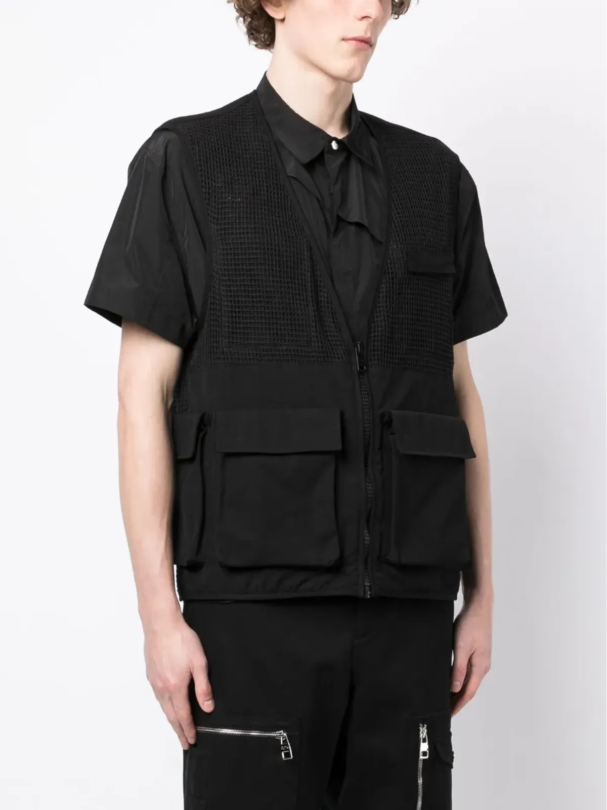 Givenchy ジップアップ コットン カーゴ ジレ - ブラック - 画像3