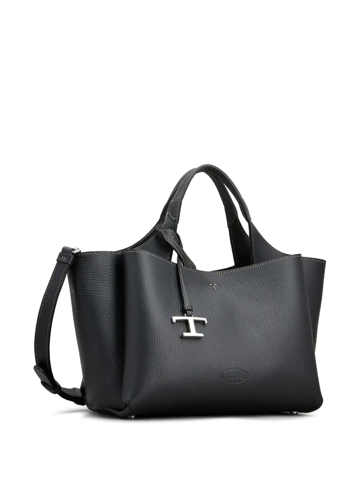 Tod's ロゴプレート付きレザー トートバッグ - 画像2
