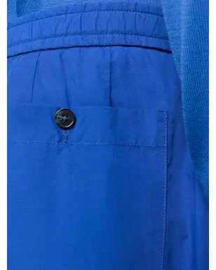 Officine Generale Joaquim ドローストリングウエスト コットンショーツ ブルー - サムネイル5