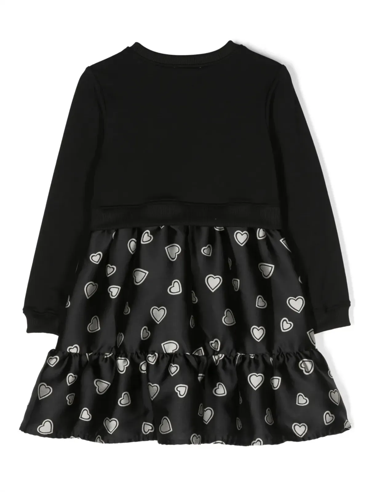 Moschino Kids ロゴプリント長袖ドレス - ブラック - 画像2