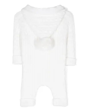 Moschino Kids テディベア・パッチ付きニット ロンパース - White - サムネイル2