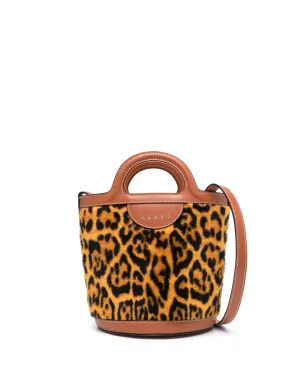 Marni ミニ Tropicalia レオパードプリント バケットバッグ - ブラウン - サムネイル1