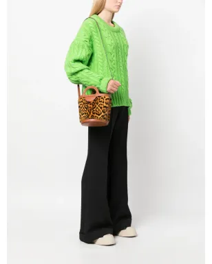 Marni ミニ Tropicalia レオパードプリント バケットバッグ - ブラウン - サムネイル2