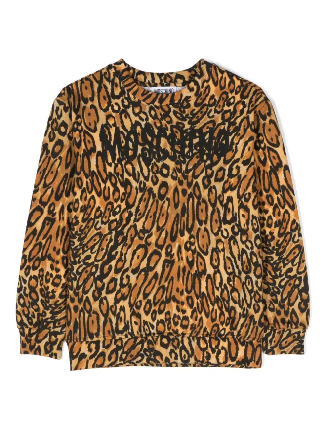Moschino Kids Moschino Kids ロゴプリント長袖スウェットシャツ ブラウンの商品画像