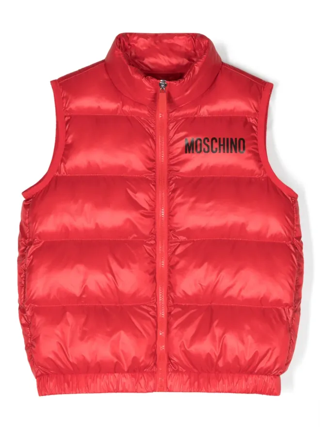 Moschino Kids Moschino Kids ロゴプリント入りダウンベストの商品画像
